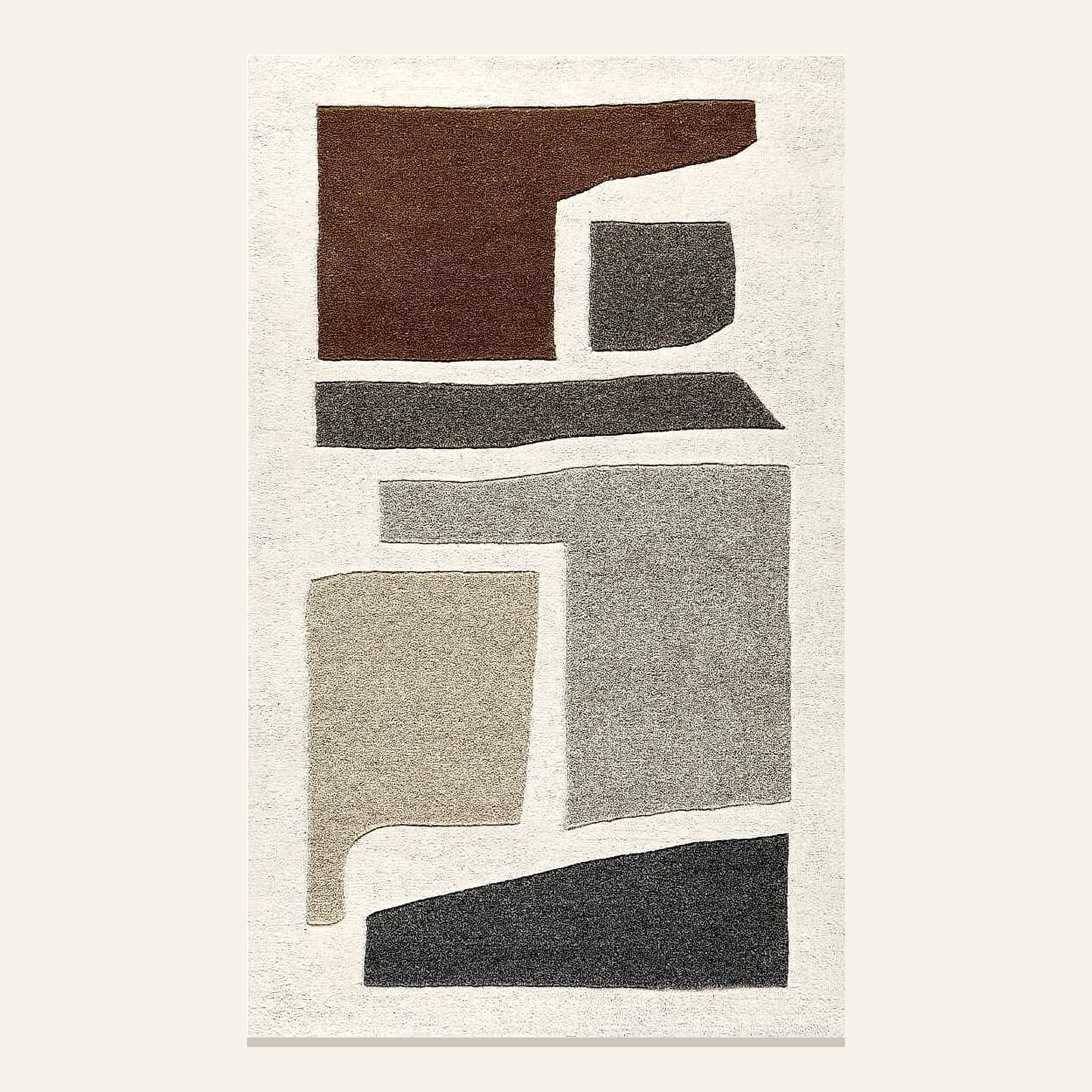 Monochrome Blocks — Modern Rug by Awadh Carpet