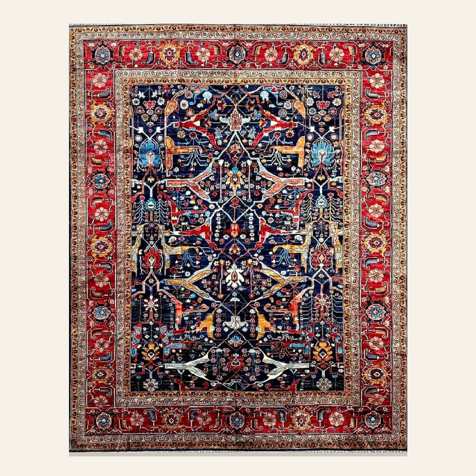 Afgani Garden Navy — Traditional Carpet by Awadh Carpet